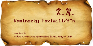 Kaminszky Maximilián névjegykártya